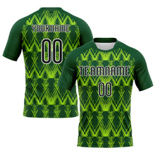 Load image into Gallery viewer, Custom Green Black-Neon Green Abstract Shape Sublimation Volleyball Uniform Jersey