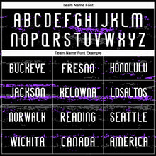 Load image into Gallery viewer, Custom Black White-Purple Bright Lines Sublimation Volleyball Uniform Jersey