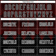 Load image into Gallery viewer, Custom Black Red-White Geometric Shape Sublimation Volleyball Uniform Jersey