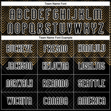 Load image into Gallery viewer, Custom Black Old Gold-White Geometric Shape Sublimation Volleyball Uniform Jersey