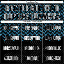 Load image into Gallery viewer, Custom Black Sky Blue-White Geometric Shape Sublimation Volleyball Uniform Jersey