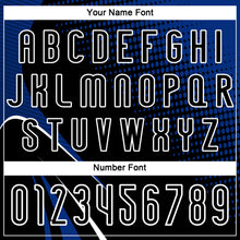 Load image into Gallery viewer, Custom Black Thunder Blue-White Lines And Dots Sublimation Volleyball Uniform Jersey