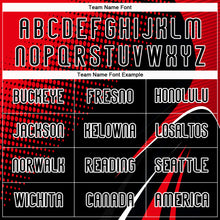 Load image into Gallery viewer, Custom Black Red-White Lines And Dots Sublimation Volleyball Uniform Jersey