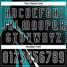 Load image into Gallery viewer, Custom Black Teal-White Lines And Dots Sublimation Volleyball Uniform Jersey