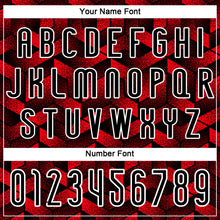 Load image into Gallery viewer, Custom Fire Red Black-White Geometric Shape Sublimation Volleyball Uniform Jersey