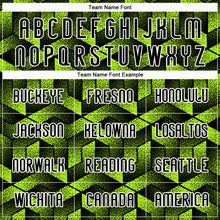 Load image into Gallery viewer, Custom Neon Green Black-White Geometric Shape Sublimation Volleyball Uniform Jersey