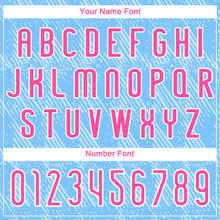 Load image into Gallery viewer, Custom Powder Blue Pink-White Lines Splatter Art Sublimation Volleyball Uniform Jersey