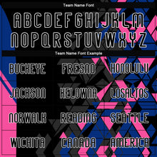 Load image into Gallery viewer, Custom Black Royal-Pink Geometric Shape Sublimation Volleyball Uniform Jersey