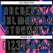 Load image into Gallery viewer, Custom Black Royal-Pink Geometric Shape Sublimation Volleyball Uniform Jersey