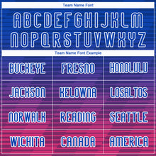 Load image into Gallery viewer, Custom Thunder Blue Pink-White Lines Sublimation Volleyball Uniform Jersey