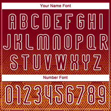 Load image into Gallery viewer, Custom Crimson Yellow-White Geometric Shape Sublimation Volleyball Uniform Jersey