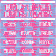 Load image into Gallery viewer, Custom Light Blue Pink-White Geometric Shape Sublimation Volleyball Uniform Jersey