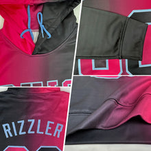 Load image into Gallery viewer, Custom Stitched Black Pink-Light Blue Gradient Fashion Sports Pullover Sweatshirt Hoodie