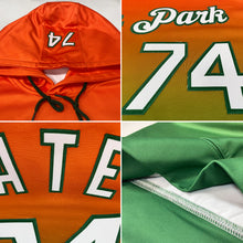 Load image into Gallery viewer, Custom Stitched Orange White-Green Fade Fashion Sports Pullover Sweatshirt Hoodie