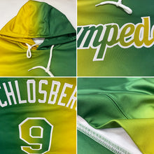 Load image into Gallery viewer, Custom Stitched Green Old Gold-Cream Gradient Fashion Sports Pullover Sweatshirt Hoodie