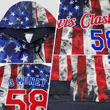Load image into Gallery viewer, Custom Stitched White Red Royal-Black 3D American Flag Fashion Sports Pullover Sweatshirt Hoodie