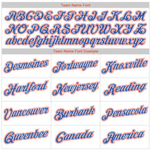 Load image into Gallery viewer, Custom White Blue Navy-Orange Authentic Throwback Rib-Knit Baseball Jersey Shirt