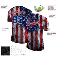 Load image into Gallery viewer, Custom White Royal-Red 3D American Flag Performance T-Shirt