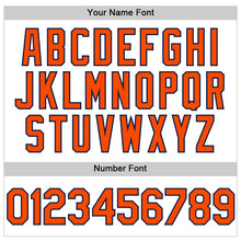 Load image into Gallery viewer, Custom White Orange Pinstripe Navy Authentic Sleeveless Baseball Jersey