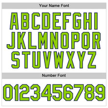 Load image into Gallery viewer, Custom White Navy Pinstripe Neon Green Authentic Sleeveless Baseball Jersey