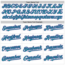 Load image into Gallery viewer, Custom White Teal Pinstripe Purple Authentic Sleeveless Baseball Jersey