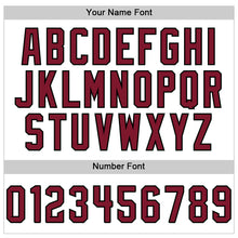 Load image into Gallery viewer, Custom White Crimson Pinstripe Black Authentic Sleeveless Baseball Jersey