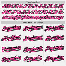 Load image into Gallery viewer, Custom White (Black Pink Pinstripe) Pink-Black Authentic Baseball Jersey