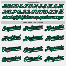 Load image into Gallery viewer, Custom White (Black Kelly Green Pinstripe) Kelly Green-Black Authentic Baseball Jersey