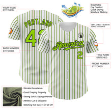 Load image into Gallery viewer, Custom White (Black Neon Green Pinstripe) Neon Green-Black Authentic Baseball Jersey