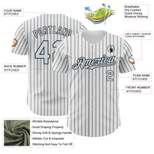 Load image into Gallery viewer, Custom White (Black Silver Pinstripe) Silver-Black Authentic Baseball Jersey