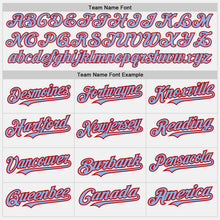 Load image into Gallery viewer, Custom White (Red Light Blue Pinstripe) Light Blue-Red Authentic Baseball Jersey