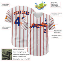 Load image into Gallery viewer, Custom White (Royal Orange Pinstripe) Orange-Royal Authentic Baseball Jersey
