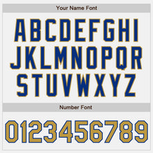 Load image into Gallery viewer, Custom White (Royal Old Gold Pinstripe) Old Gold-Royal Authentic Baseball Jersey