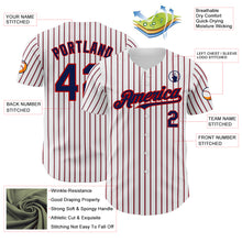 Load image into Gallery viewer, Custom White (Navy Red Pinstripe) Navy-Red Authentic Baseball Jersey