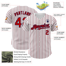 Load image into Gallery viewer, Custom White (Navy Red Pinstripe) Red-Navy Authentic Baseball Jersey