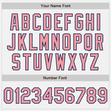 Load image into Gallery viewer, Custom White (Navy Medium Pink Pinstripe) Medium Pink-Navy Authentic Baseball Jersey