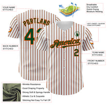Load image into Gallery viewer, Custom White (Green Orange Pinstripe) Green-Orange Authentic Baseball Jersey