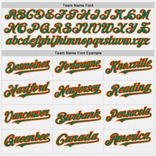 Load image into Gallery viewer, Custom White (Kelly Green Orange Pinstripe) Kelly Green-Orange Authentic Baseball Jersey