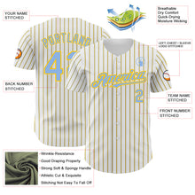 Load image into Gallery viewer, Custom White (Light Blue Yellow Pinstripe) Light Blue-Yellow Authentic Baseball Jersey