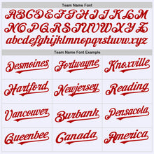 Load image into Gallery viewer, Custom White Red Mesh Authentic Throwback Baseball Jersey