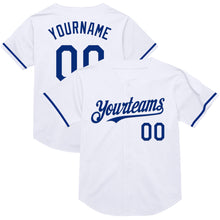 Load image into Gallery viewer, Custom White Royal Mesh Authentic Throwback Baseball Jersey
