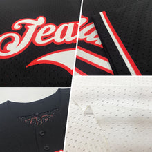 Load image into Gallery viewer, Custom White Navy-Orange Mesh Authentic Throwback Baseball Jersey