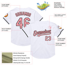 Load image into Gallery viewer, Custom White Medium Pink-Black Mesh Authentic Throwback Baseball Jersey