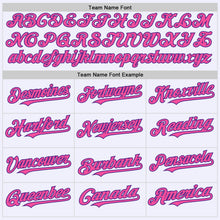 Load image into Gallery viewer, Custom White Purple-Pink Mesh Authentic Throwback Baseball Jersey