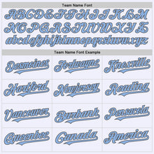 Load image into Gallery viewer, Custom White Light Blue-Steel Gray Mesh Authentic Throwback Baseball Jersey
