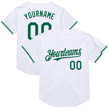 Load image into Gallery viewer, Custom White Kelly Green Mesh Authentic Throwback Baseball Jersey