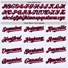 Load image into Gallery viewer, Custom White Red-Navy Mesh Authentic Throwback Baseball Jersey