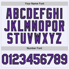 Load image into Gallery viewer, Custom White Purple-Black Mesh Authentic Throwback Baseball Jersey