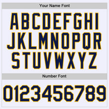 Load image into Gallery viewer, Custom White Navy-Gold Mesh Authentic Throwback Baseball Jersey