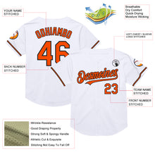 Load image into Gallery viewer, Custom White Orange-Black Mesh Authentic Throwback Baseball Jersey